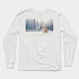 Golden Retriever Digital Painting Long Sleeve T-Shirt